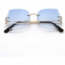 Oversized Square Rimless Sunglasses Women Gradient Lens Clear Sun Glasses Ladies Vintage Oversized Eyewear - 5 - CN18W7H5ZO9 ...