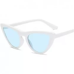 Aviator Women Cat Eye Sunglasses Fashion 2019 Luxury Brand Sun Glasses Blue As Picture - Blue - CV18YZW46MG $18.08