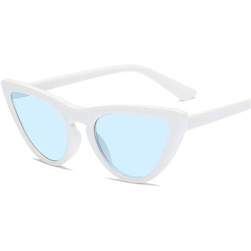 Aviator Women Cat Eye Sunglasses Fashion 2019 Luxury Brand Sun Glasses Blue As Picture - Blue - CV18YZW46MG $10.37