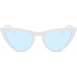 Aviator Women Cat Eye Sunglasses Fashion 2019 Luxury Brand Sun Glasses Blue As Picture - Blue - CV18YZW46MG $10.37