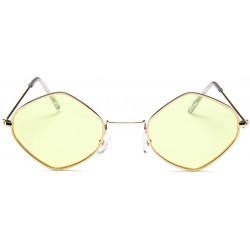 Square MOD-Style Square Retro Sunglasses Full Metal Frame With Personality - Yellow - C7189T28C79 $17.77