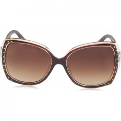 Oversized Women's 1021SP Over-Sized Rhinestone Accented Sunglasses with 100% UV Protection - 70 mm - Brown Tortoise - C318NTY...