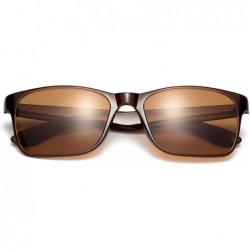 Rectangular Classic Bifocal Outdoor UV400 Protection Reading Sunglasses Uni-lens Sun Readers for Men and Women - Brown - C818...