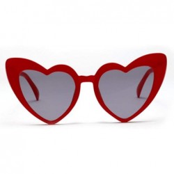 Oval 1pc Heart Sunglasses Fashion Love Heart Heart Sunglasses Love Heart Fashion Eyewear for Women Lady Adult (Red) - CK196M3...