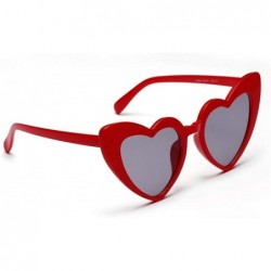 Oval 1pc Heart Sunglasses Fashion Love Heart Heart Sunglasses Love Heart Fashion Eyewear for Women Lady Adult (Red) - CK196M3...