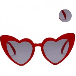 Oval 1pc Heart Sunglasses Fashion Love Heart Heart Sunglasses Love Heart Fashion Eyewear for Women Lady Adult (Red) - CK196M3...