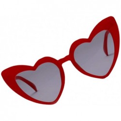 Oval 1pc Heart Sunglasses Fashion Love Heart Heart Sunglasses Love Heart Fashion Eyewear for Women Lady Adult (Red) - CK196M3...