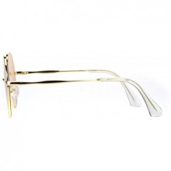 Round Womens Bindi Rhinestone Jewel Retro Fashion Sunglasses - Gold Beige - CB18K3YQI36 $11.14