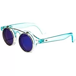Round Round Flip Up 42mm Men Women Django Levante Gafas De Sol Sunglasses - Aqua - CU18EEQT3Y8 $23.52