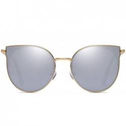 Oval Unisex Sunglasses Retro Black Grey Drive Holiday Oval Polarized UV400 - Silver - CM18R960DIE $12.41