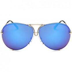 Square Women Retro Sunglasses Punk Sun Glasses Male Glasses Big Round Eyewear Clear Lens Sunglasses - 1 - CQ18U7EIIEY $14.54