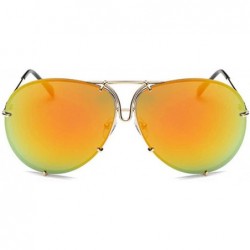 Square Women Retro Sunglasses Punk Sun Glasses Male Glasses Big Round Eyewear Clear Lens Sunglasses - 1 - CQ18U7EIIEY $14.54