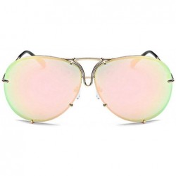 Square Women Retro Sunglasses Punk Sun Glasses Male Glasses Big Round Eyewear Clear Lens Sunglasses - 1 - CQ18U7EIIEY $14.54