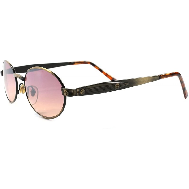 Oval Classic Old Fashioned Retro Mens Womens Oval Sunglasses - Bronze - CE189RG8MI5 $7.69