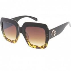 Square Heritage Modern "F'd Up" Simple Square Frame Sunglasses - Yellow - CR18GY5XADN $18.46