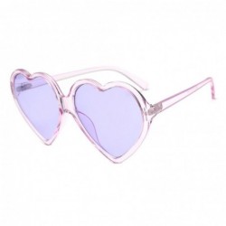 Sport Women Fashion Oversized Heart Shaped Retro Sunglasses Cute Eyewear (Purple) - Purple - CJ18G3EUZAH $15.89