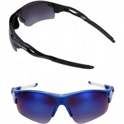 Wrap The Athlete" 2 Pair of Precision Sport Wrap Bifocal Unisex Sunglasses - Black and Blue - CO1924WWTYY $25.13