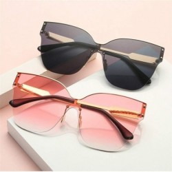 Oversized Trendy Oversized One Piece Sunglasses Women Half Frame Arrow Leg Cateye Eyewear UV Protection - C5 - C2190OM28KQ $1...