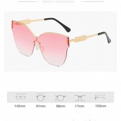 Oversized Trendy Oversized One Piece Sunglasses Women Half Frame Arrow Leg Cateye Eyewear UV Protection - C5 - C2190OM28KQ $1...