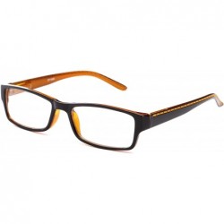Square Unisex Two Tone Sleek Spring Temple Fashion Clear Lens Glasses - Black/Yellow - CF11G6GSMB3 $9.28