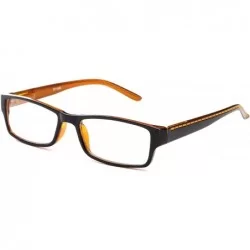 Square Unisex Two Tone Sleek Spring Temple Fashion Clear Lens Glasses - Black/Yellow - CF11G6GSMB3 $18.81
