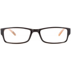 Square Unisex Two Tone Sleek Spring Temple Fashion Clear Lens Glasses - Black/Yellow - CF11G6GSMB3 $9.28