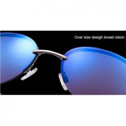 Aviator Polarized wide-leg sunglasses - stainless steel frame wide leg sunshade - B - CV18RY94DQ4 $38.58