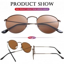 Round Polarized Sunglasses for Men Women Vintage Round Metal Sun Glasses 100% UV400 Protection - Bronze/Brown - CD18WE86OO7 $...