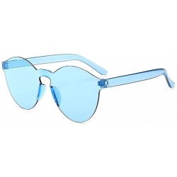 Round Unisex Fashion Candy Colors Round Outdoor Sunglasses Sunglasses - Light Blue - C6199KW377N $13.28