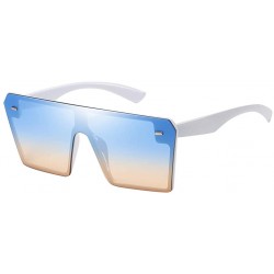 Oversized Unisex Oversize Shield Vintage Square Sunglasses Flat Top Colorful Lenses Fashion Shades - C8199HN8MD6 $22.86