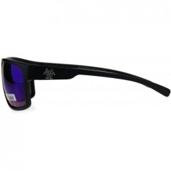 Sport Mens Biohazard Gangster Rectangular Warp Around Sunglasses - Black Teal - C518C4NYH7I $9.45