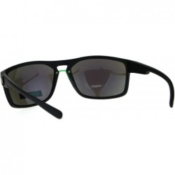 Sport Mens Biohazard Gangster Rectangular Warp Around Sunglasses - Black Teal - C518C4NYH7I $9.45