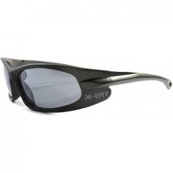 Wrap Motorcycle Riding Biker Wrap Around Rectangle Mens Sport Sun glasses - Black & Gray - C2189R80022 $10.07