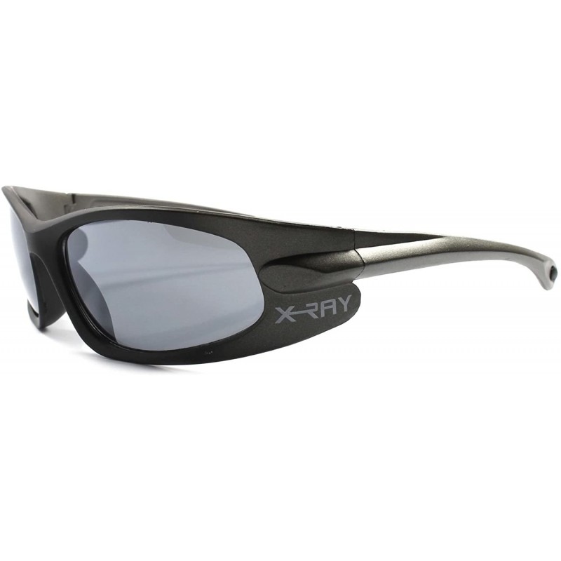 Wrap Motorcycle Riding Biker Wrap Around Rectangle Mens Sport Sun glasses - Black & Gray - C2189R80022 $10.07