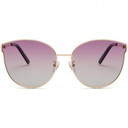 Cat Eye Men and women fashion retro metal big box cat eye sunglasses prom mirror party travel - Gray - C218SYRKCM2 $22.00