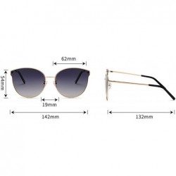 Cat Eye Men and women fashion retro metal big box cat eye sunglasses prom mirror party travel - Gray - C218SYRKCM2 $22.00