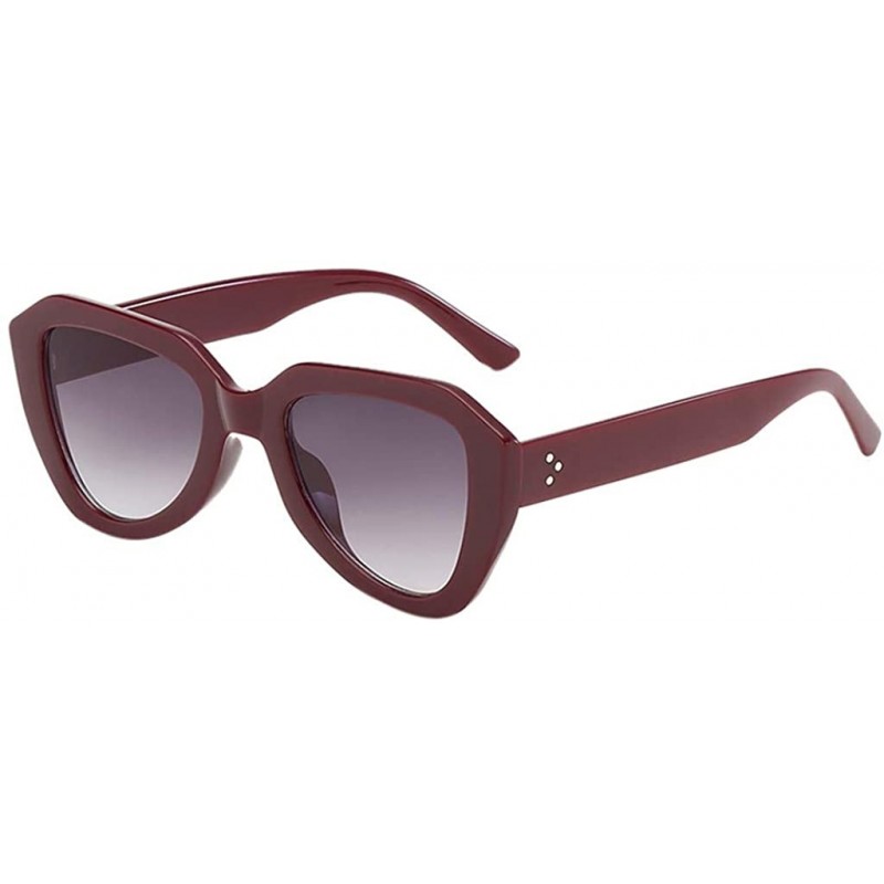 Sport Fashion Round Sunglasses for Women Men Oversized Vintage Shades Polarized Retro Brand Sun Glasses - Wine Red - C219075D...