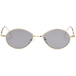 Goggle Fashion Sunglasses Vintage Oval Marine Lens Female Men Sunglasses - Gray - CP18EGY5SXI $19.53