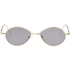 Goggle Fashion Sunglasses Vintage Oval Marine Lens Female Men Sunglasses - Gray - CP18EGY5SXI $19.53