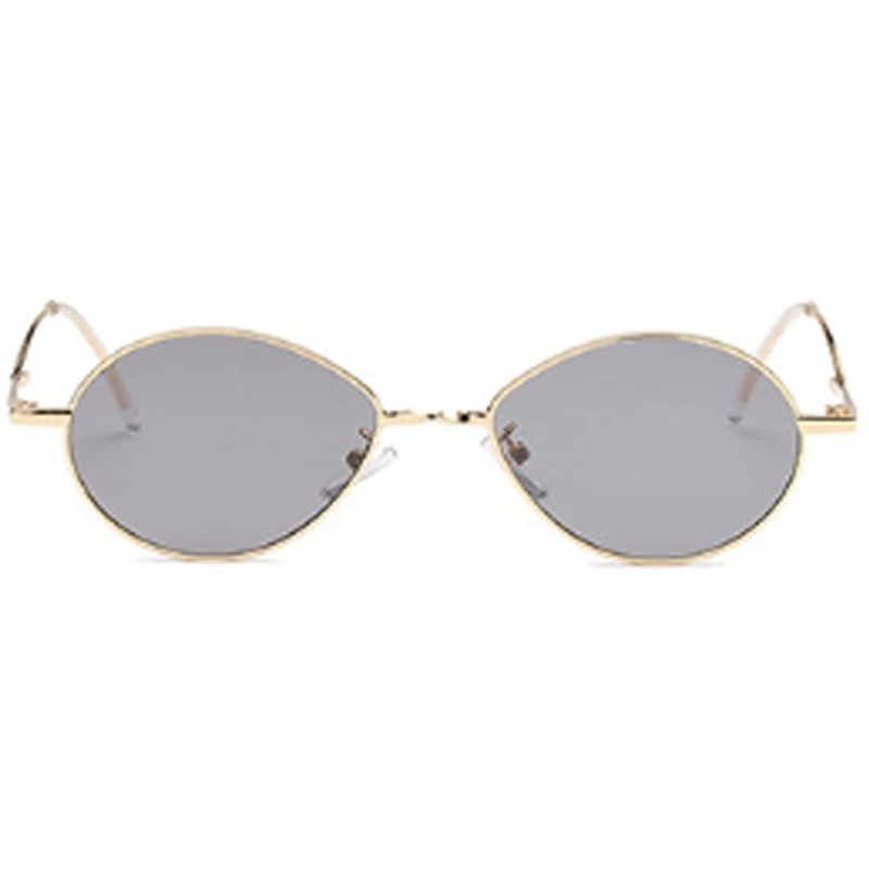 Goggle Fashion Sunglasses Vintage Oval Marine Lens Female Men Sunglasses - Gray - CP18EGY5SXI $8.12