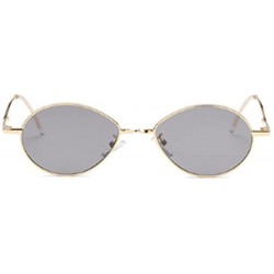 Goggle Fashion Sunglasses Vintage Oval Marine Lens Female Men Sunglasses - Gray - CP18EGY5SXI $8.12