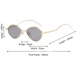 Goggle Fashion Sunglasses Vintage Oval Marine Lens Female Men Sunglasses - Gray - CP18EGY5SXI $8.12