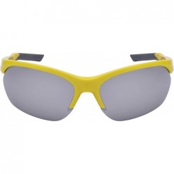 Rimless Semi-Rimless Sports Sunglasses with Color Mirrored Lens 570067-REV - Yellow/Black - CX1268FZTIP $9.14