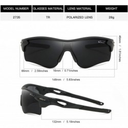 Wrap Polarized Sports Sunglasses for Men Women Baseball Running Cycling Golf Tr90 Durable and Ultralight Frame - Black - CE19...