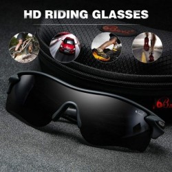 Wrap Polarized Sports Sunglasses for Men Women Baseball Running Cycling Golf Tr90 Durable and Ultralight Frame - Black - CE19...