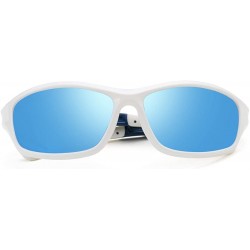 Sport Polarized Sports Sunglasses for Men TR90 Unbreakable Frame - Blue Mirror - C518H6Y3S5G $23.71
