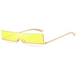 Oval Sunglasses Fashion Goggles Square Eyeglasses Glasses Eyewear - Yellow - CC18QRI3IXG $12.78