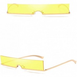 Oval Sunglasses Fashion Goggles Square Eyeglasses Glasses Eyewear - Yellow - CC18QRI3IXG $12.78