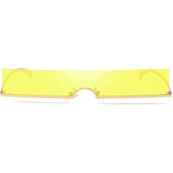 Oval Sunglasses Fashion Goggles Square Eyeglasses Glasses Eyewear - Yellow - CC18QRI3IXG $12.78