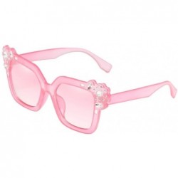 Aviator Sunglasses for Women - Neutral Cat Eye Sunglasses Fashion Rhinestone Decoration UV 400 Eyewear (Pink) - Pink - CI18DS...